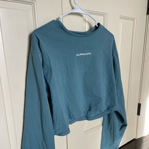Alphalete Blue Long Sleeve Crop Top